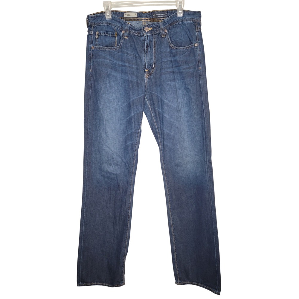 AG Adriano Goldschmied Protege Slim Straight Jeans Mens 34x34 Blue Dark Wash